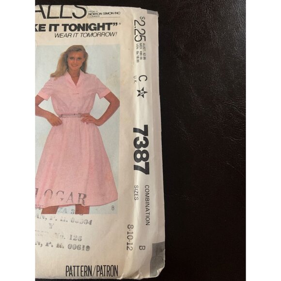 McCall's Misses Dress Sewing Pattern Sz 8 - 12 7387 - Uncut - Picture 7 of 9